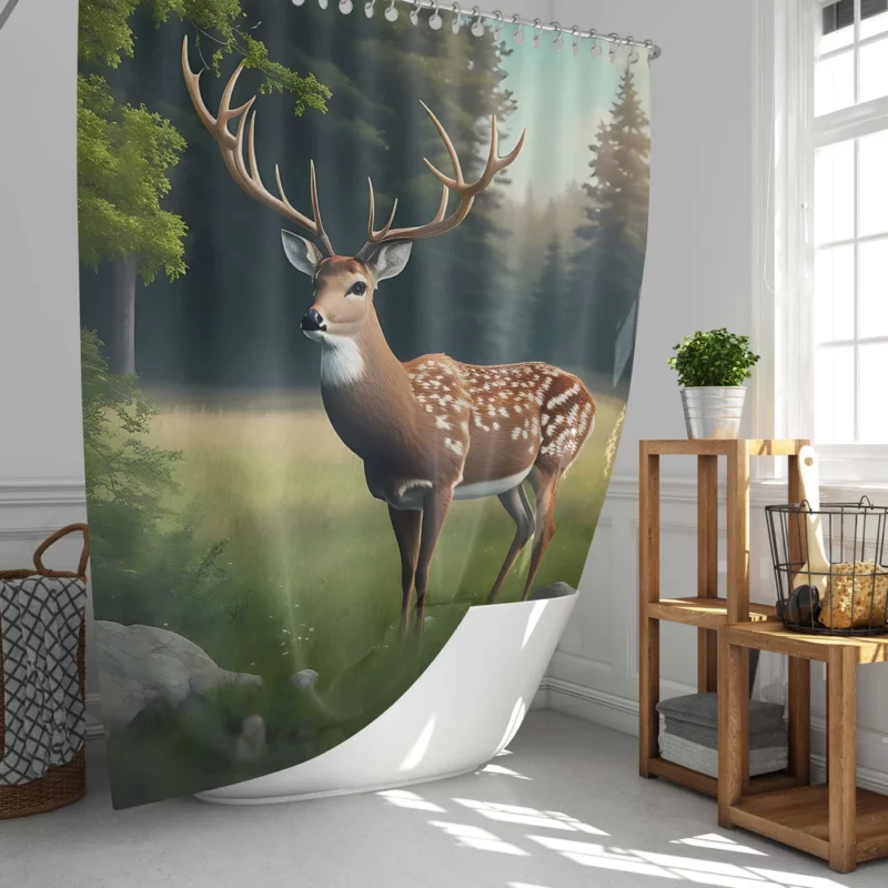 Deer in the Wilderness Shower Curtain