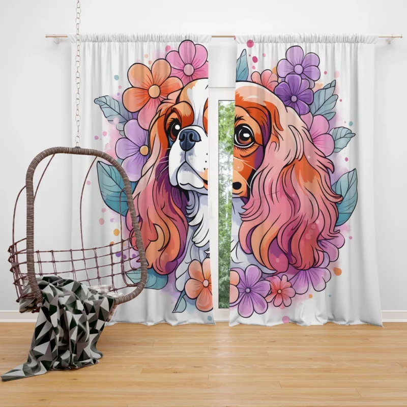 Delightful Cavalier King Charles Spaniel Curtain