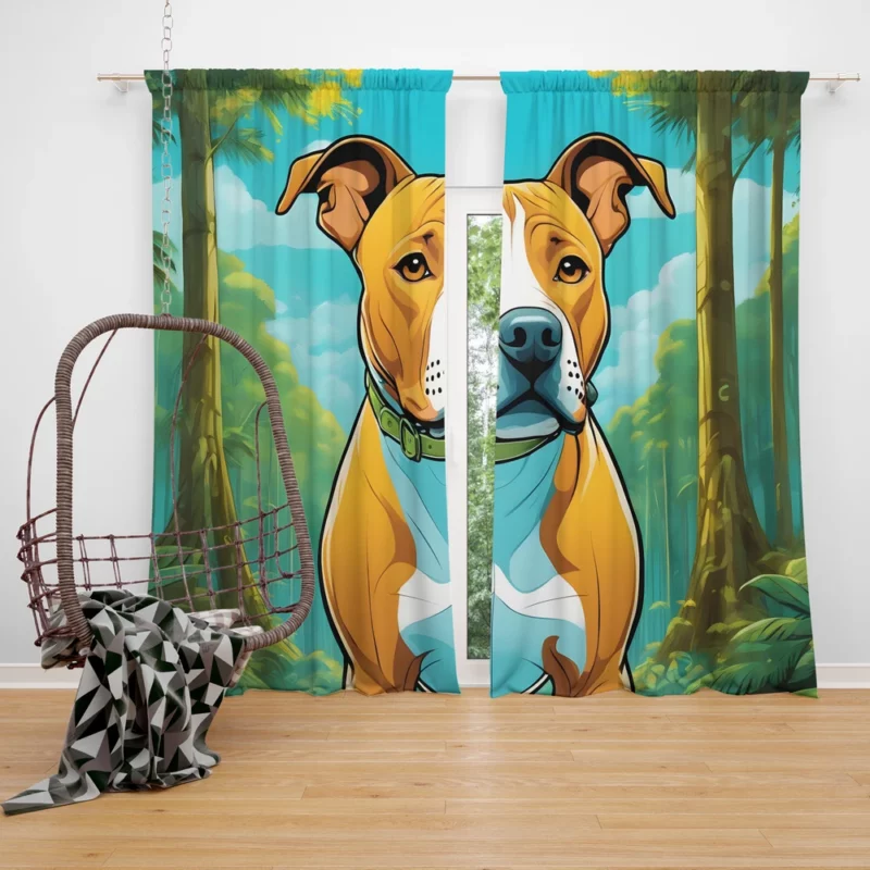 Determined Dynamo American Staffordshire Terrier Dog Curtain