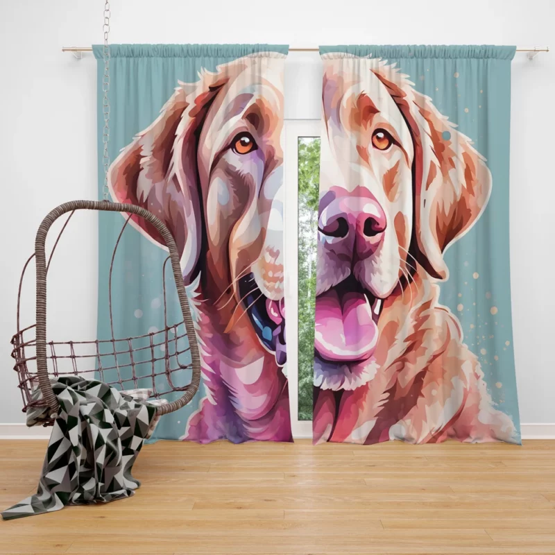 Devoted Chesapeake Bay Retriever Loyal Dog Companion Curtain