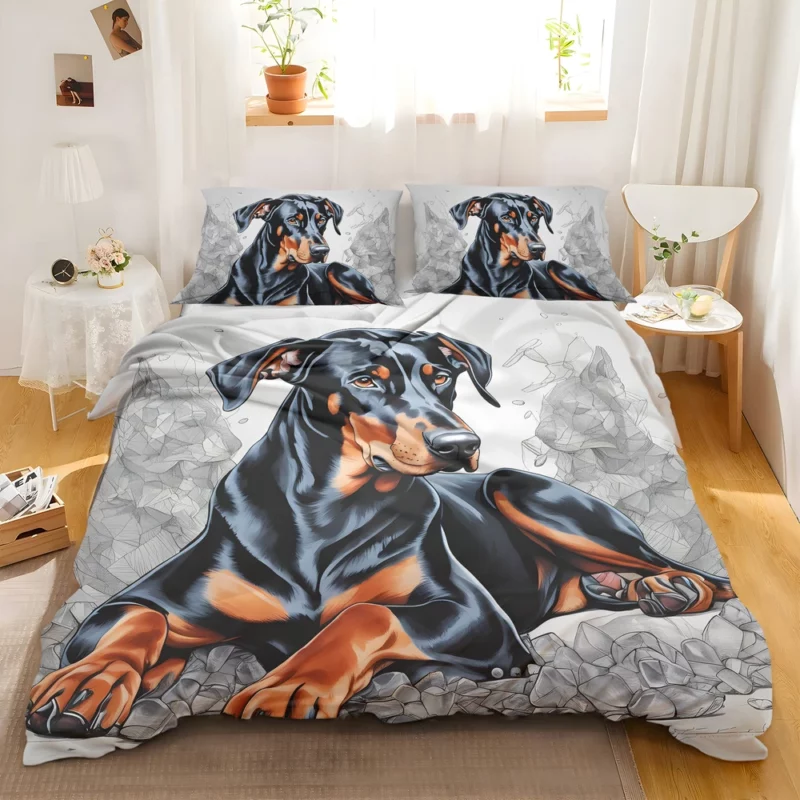 Doberman Pinscher Pup Teen Birthday Surprise Bedding Set 2