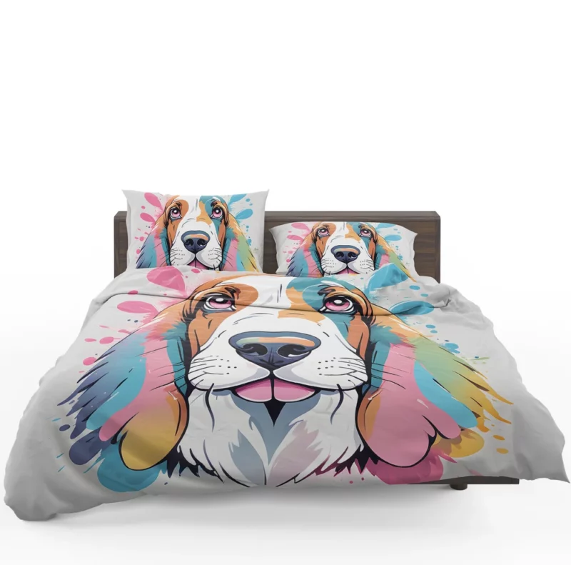 Dog Adorable Drooper Basset Hound Bedding Set 1