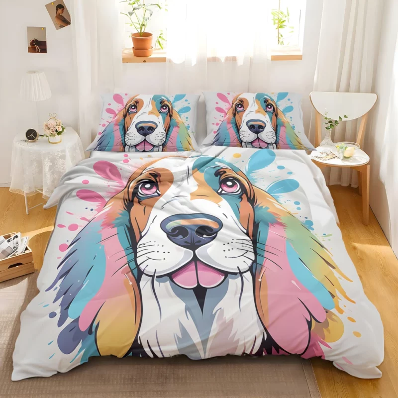 Dog Adorable Drooper Basset Hound Bedding Set 2