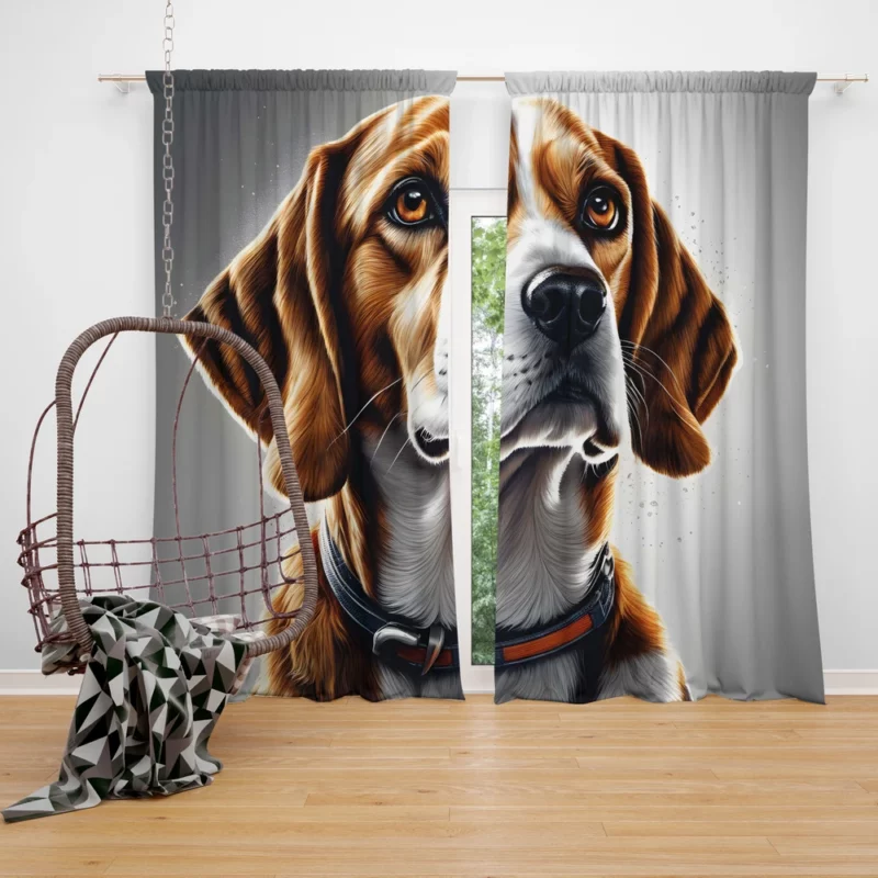 Dog Adorable Sniffer Beagle Charm Curtain