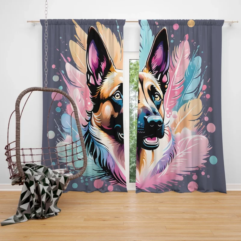 Dog Agile Athlete Belgian Malinois Curtain