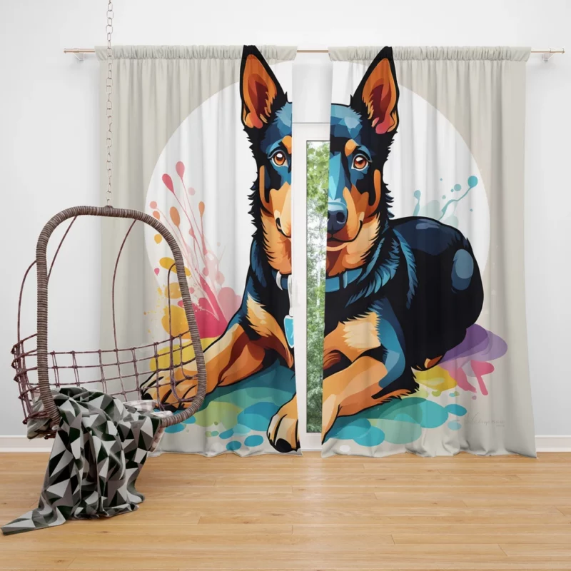 Dog Agile Companion Australian Kelpie Curtain