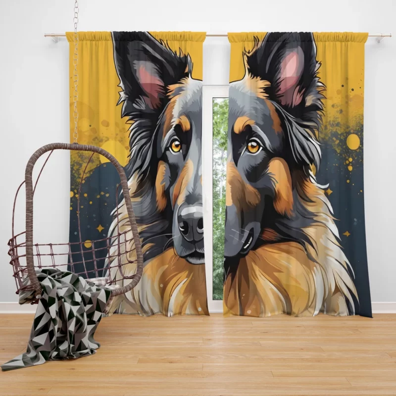 Dog Agile Shepherd Belgian Sheepdog Athlete Curtain