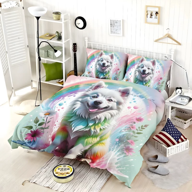 Dog Arctic Friend American Eskimo Bedding Set