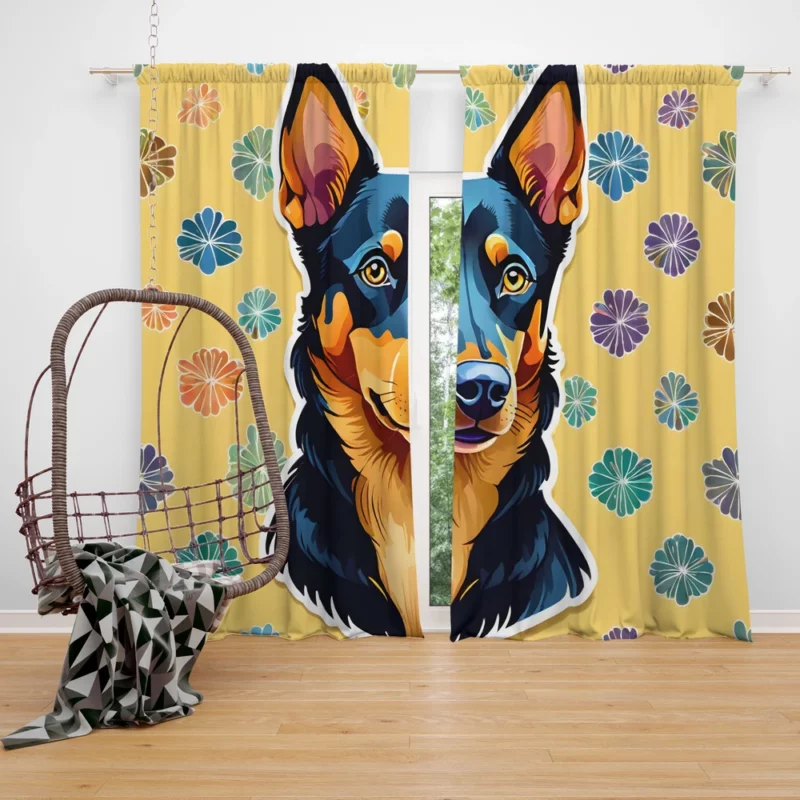 Dog Clever Canine Australian Kelpie Intelligence Curtain