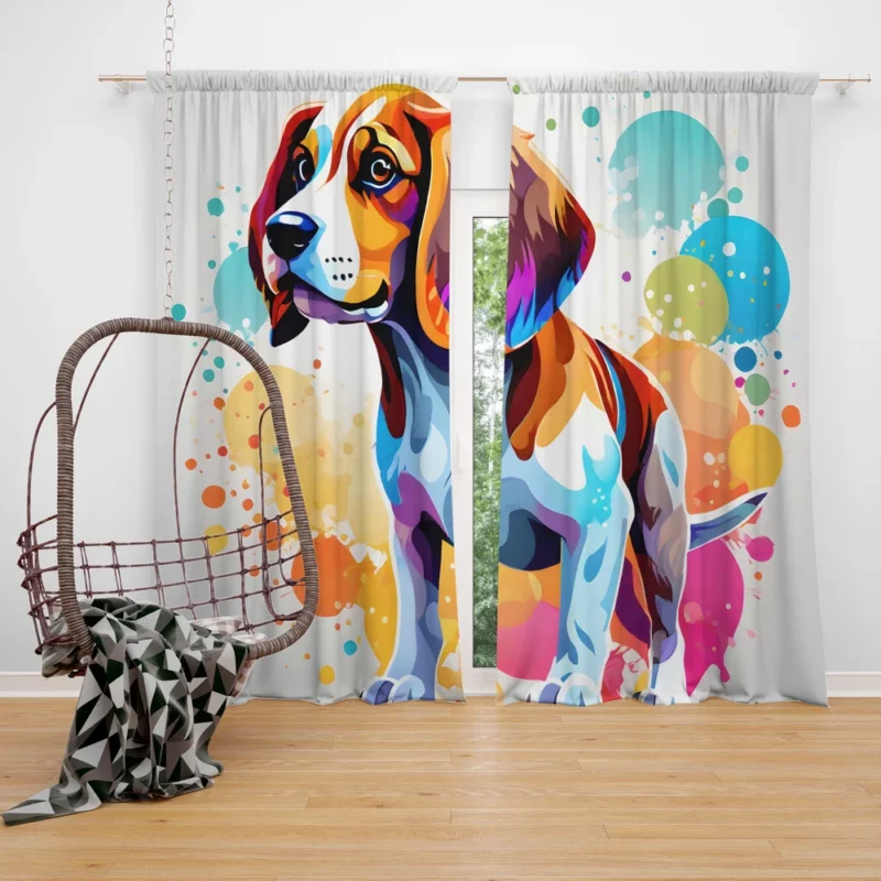 Dog Delight Harrier Gift Joy Curtain