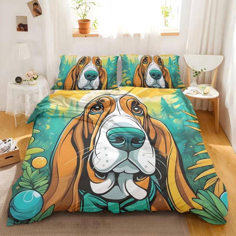 Dog Droopy Hunter Basset Hound Bedding Set 2