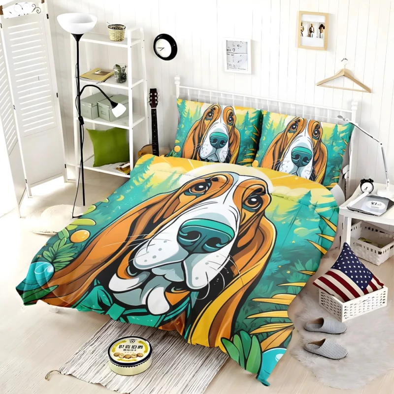 Dog Droopy Hunter Basset Hound Bedding Set