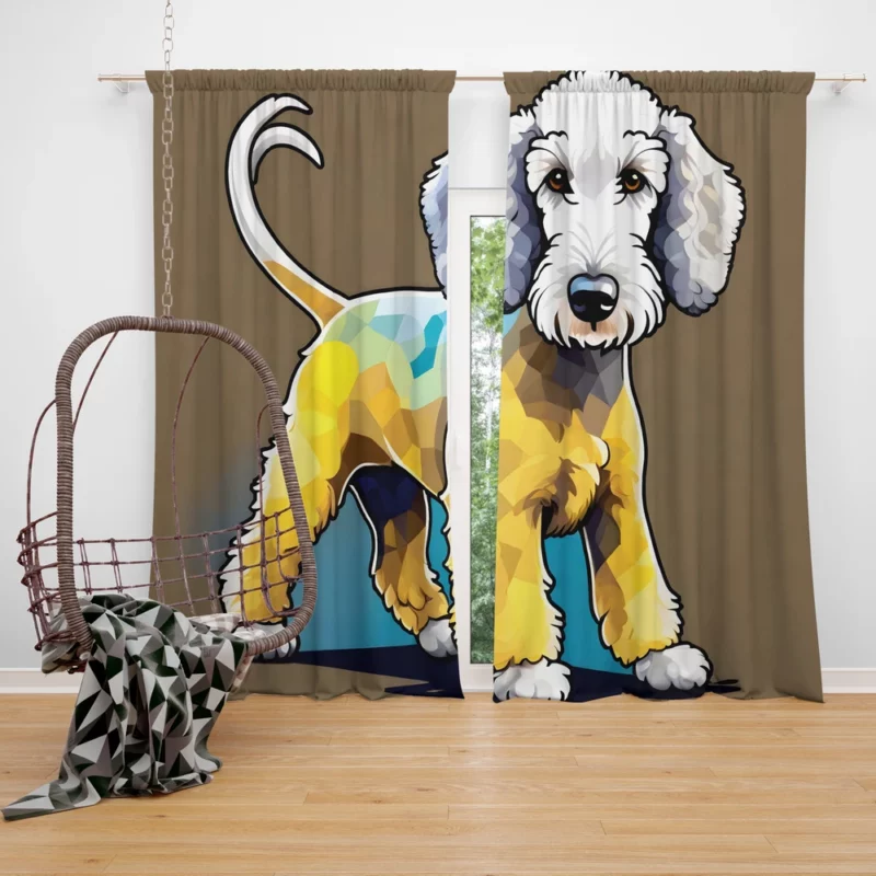 Dog Elegant Explorer Bedlington Terrier Joy Curtain