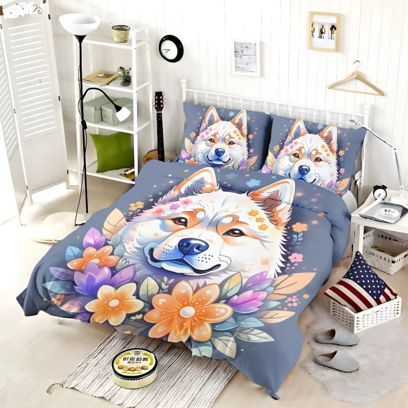 Dog Faithful Friend Akita Companion Bedding Set