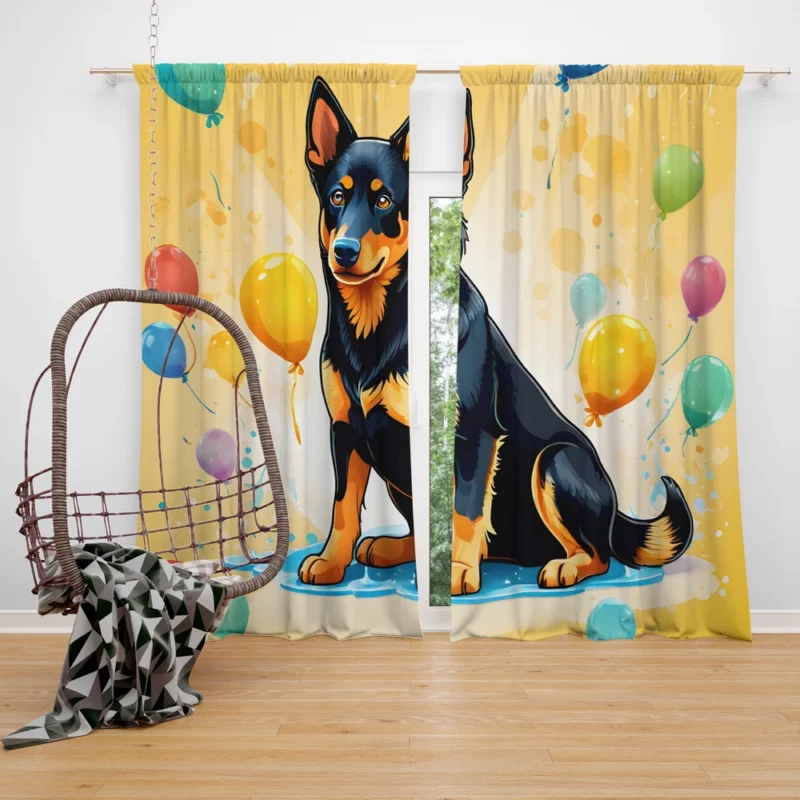 Dog Farmhand Friend Australian Kelpie Companion Curtain