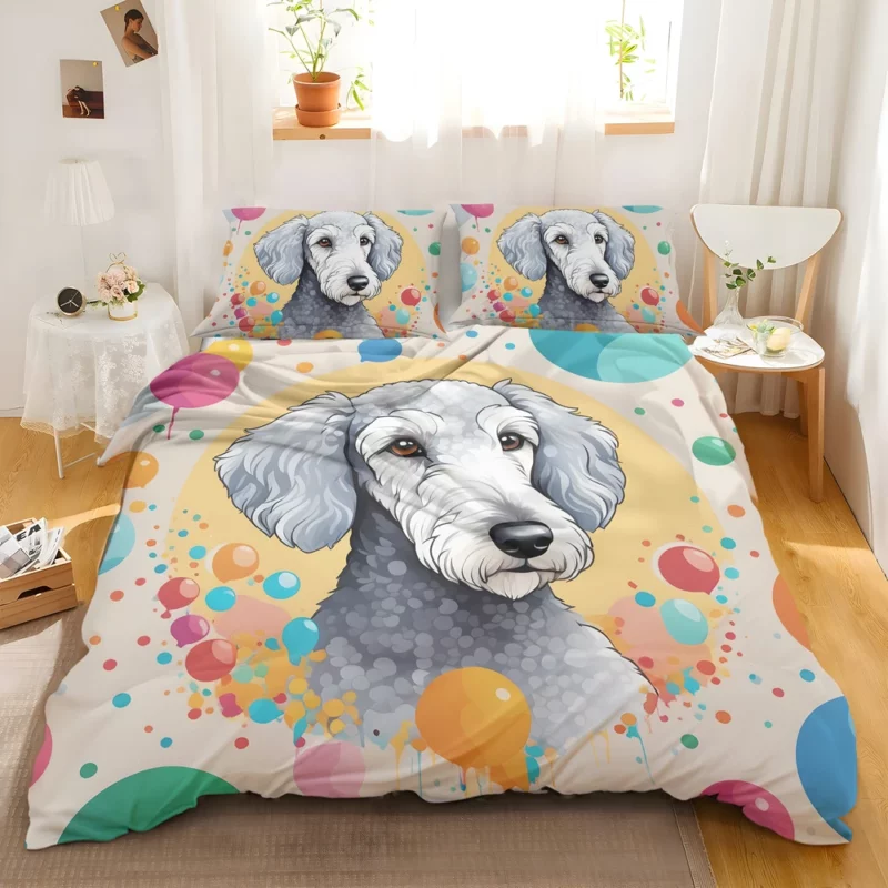 Dog Fluffy Friend Bedlington Terrier Bedding Set 2