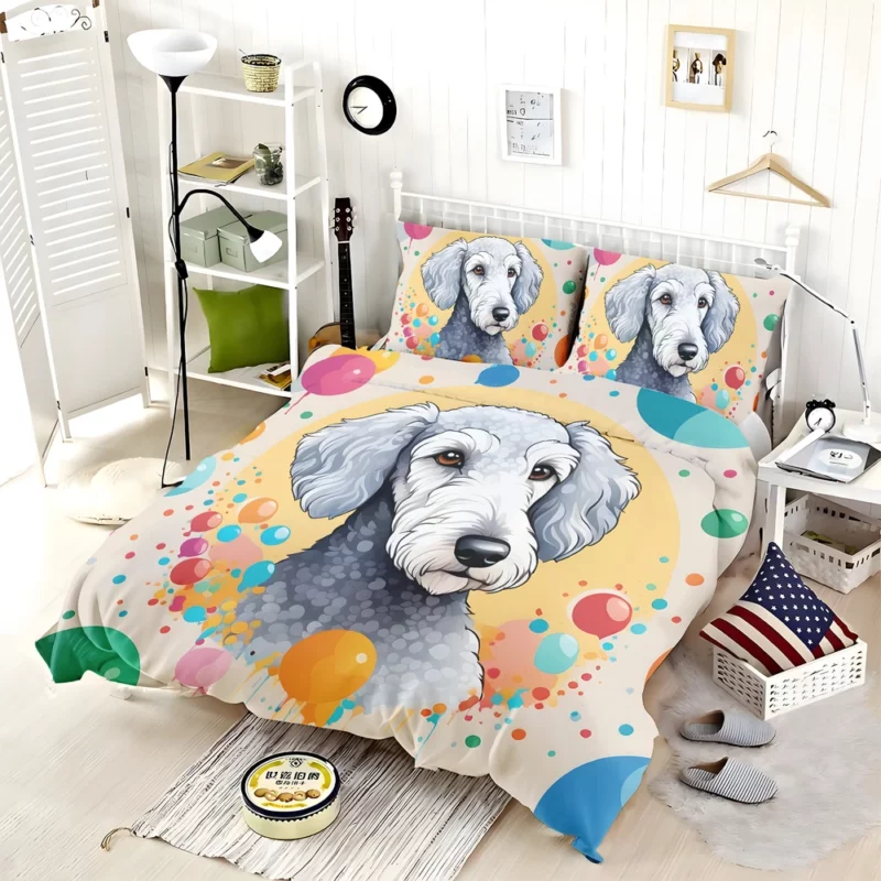 Dog Fluffy Friend Bedlington Terrier Bedding Set