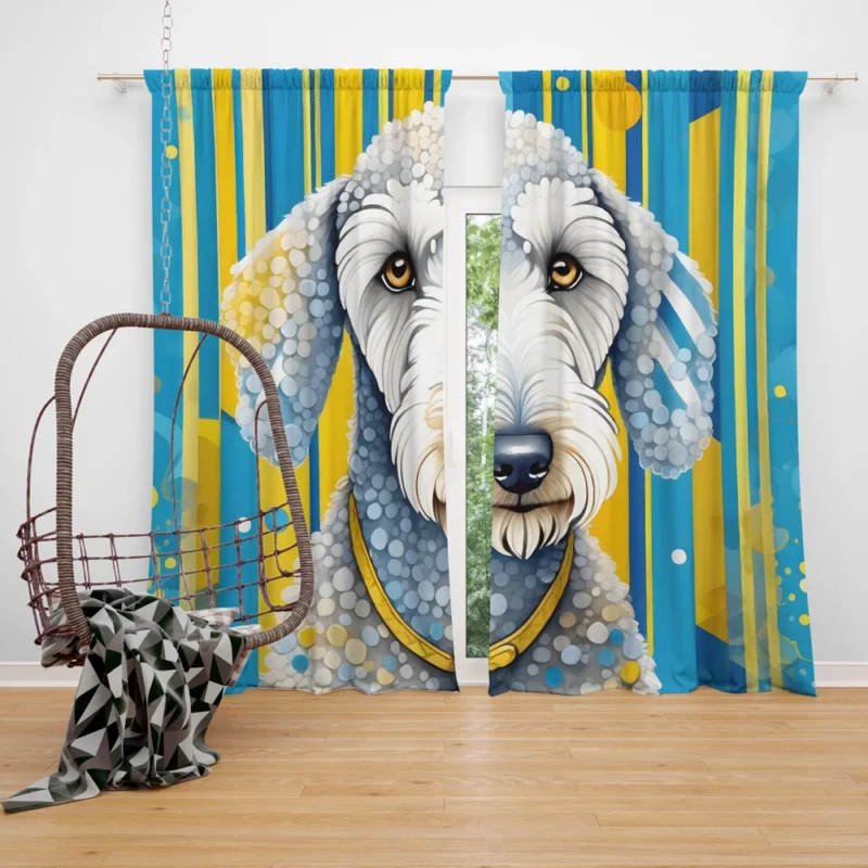 Dog Fluffy Pal Bedlington Terrier Curtain