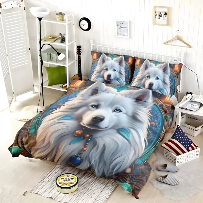 Dog Frosty Companion American Eskimo Bedding Set