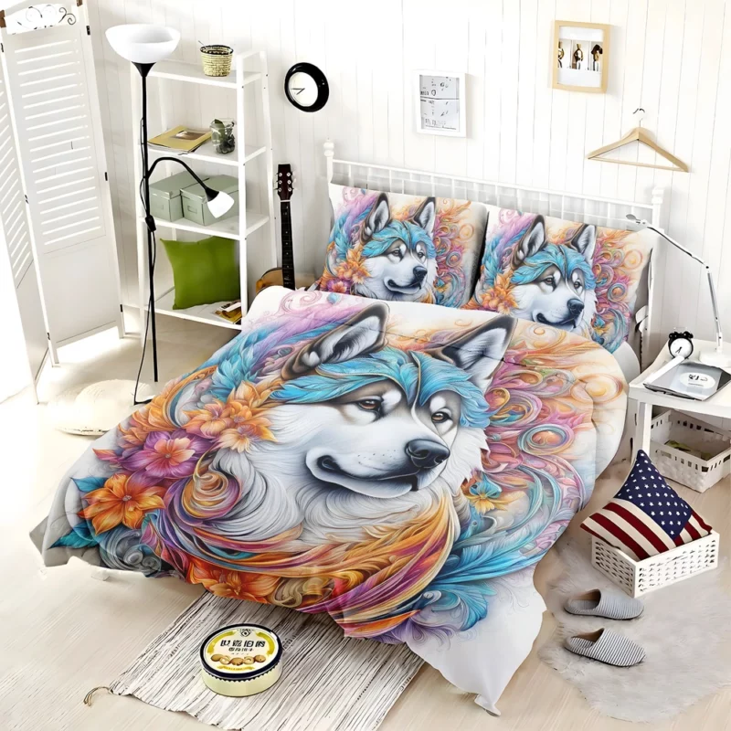 Dog Furry Ambassador Akita Diplomat Bedding Set