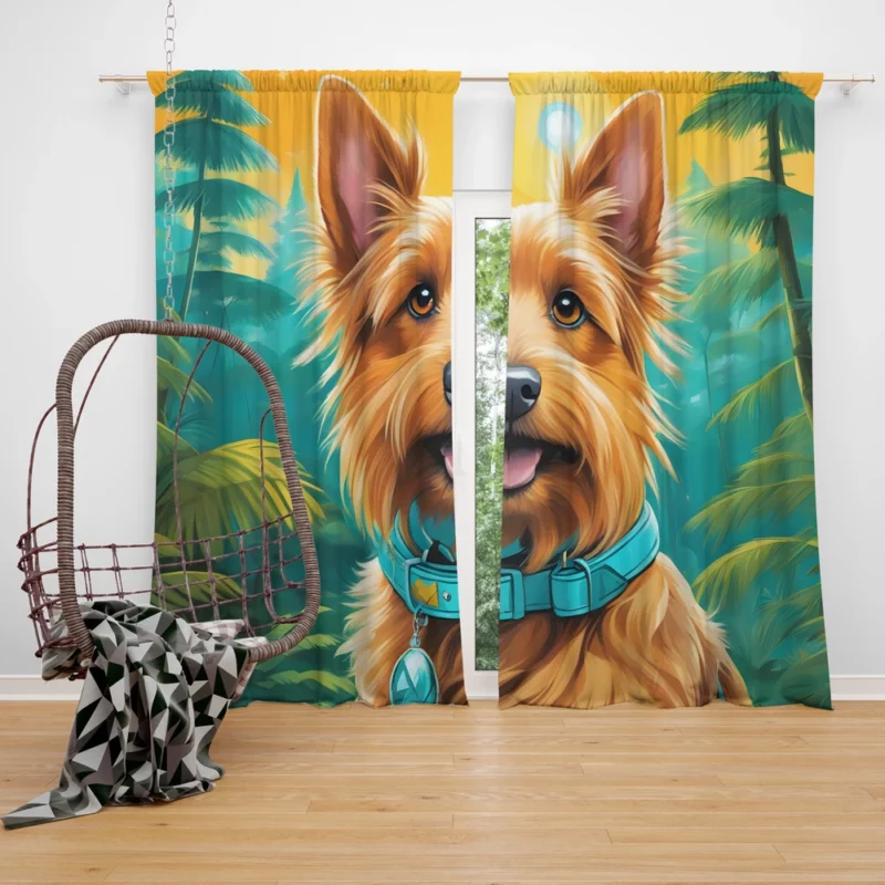 Dog Furry Friend Australian Terrier Curtain