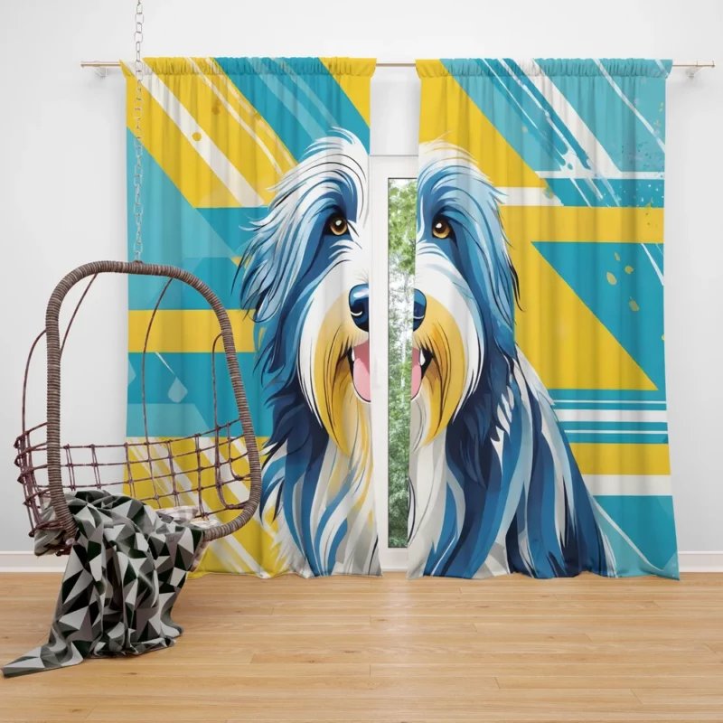 Dog Furry Friend Bearded Collie Curtain