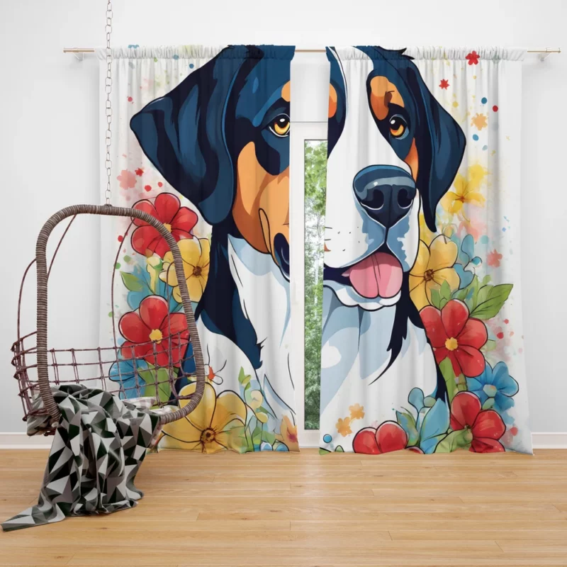 Dog Gifted Joy Greater Swiss Mountain Surprise Curtain