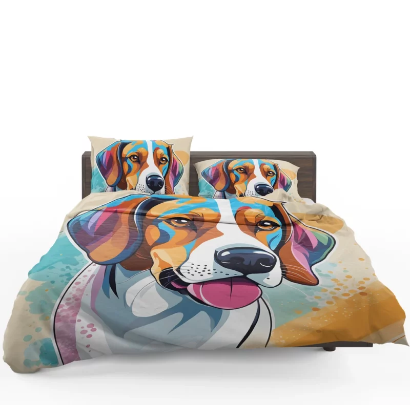 Dog Howling Partner American Foxhound Bedding Set 1