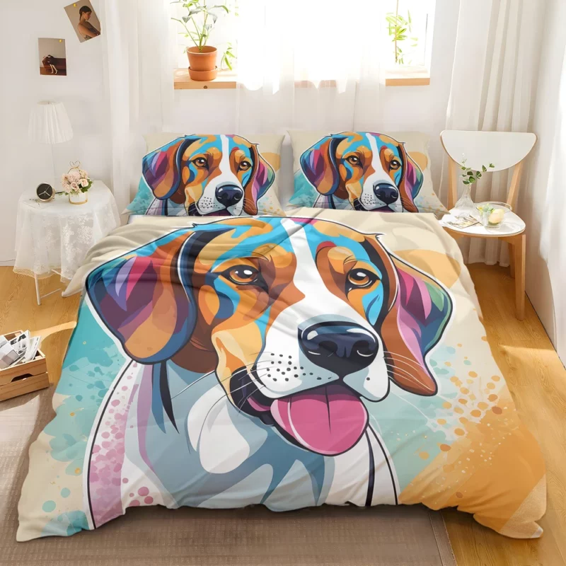 Dog Howling Partner American Foxhound Bedding Set 2