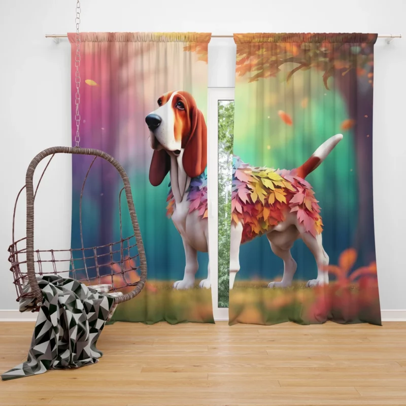 Dog Low-Set Hunter Basset Hound Curtain