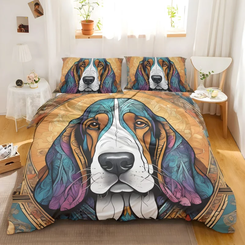 Dog Loyal Guardian Basset Hound Bedding Set 2