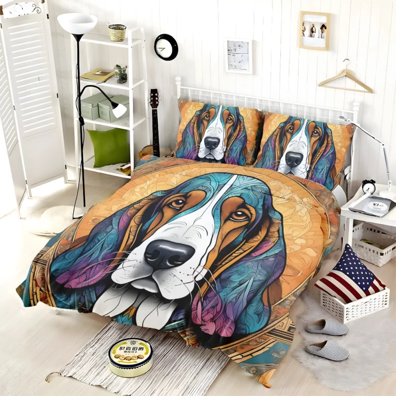 Dog Loyal Guardian Basset Hound Bedding Set