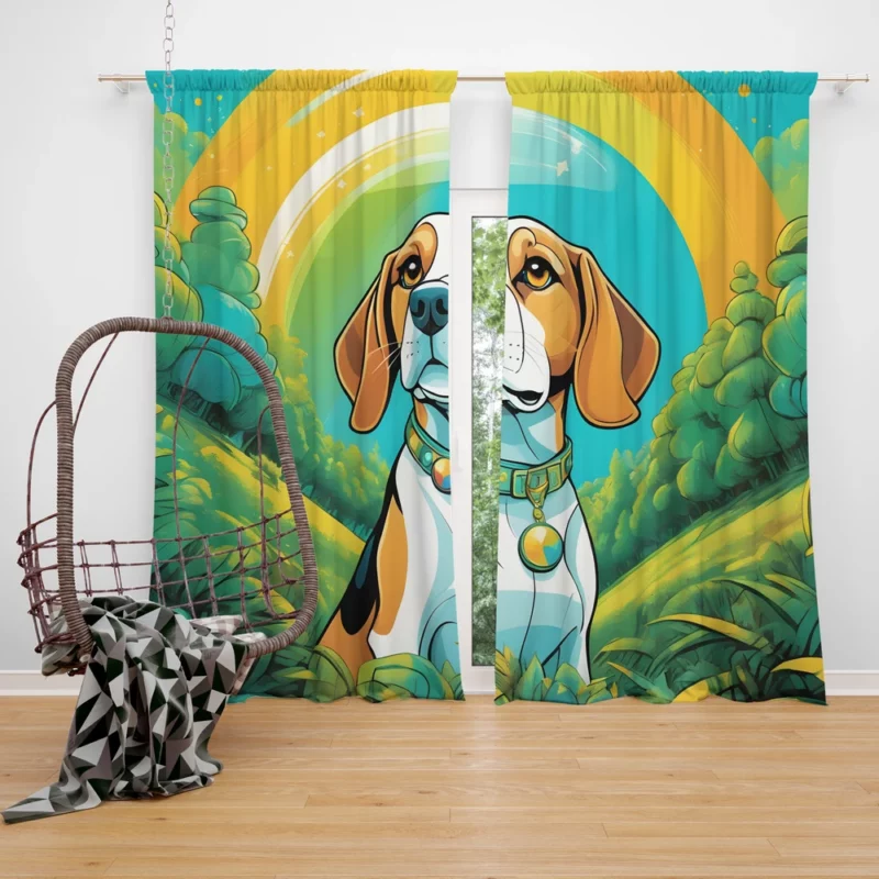 Dog Loyal Hunter Beagle Companion Curtain