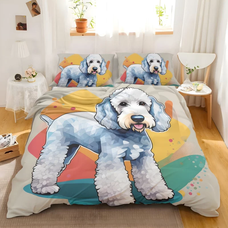 Dog Playful Companion Bedlington Terrier Charm Bedding Set 2