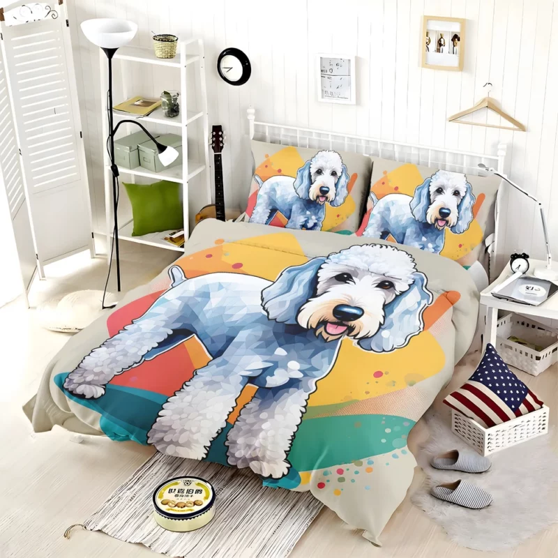 Dog Playful Companion Bedlington Terrier Charm Bedding Set