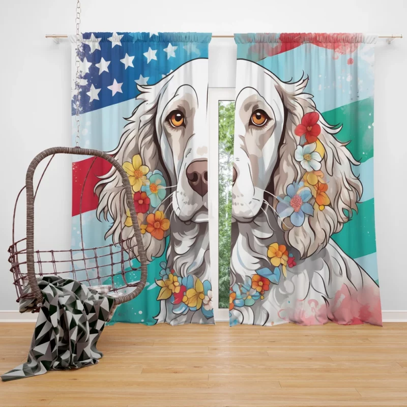 Dog Playful Pal American Water Spaniel Curtain