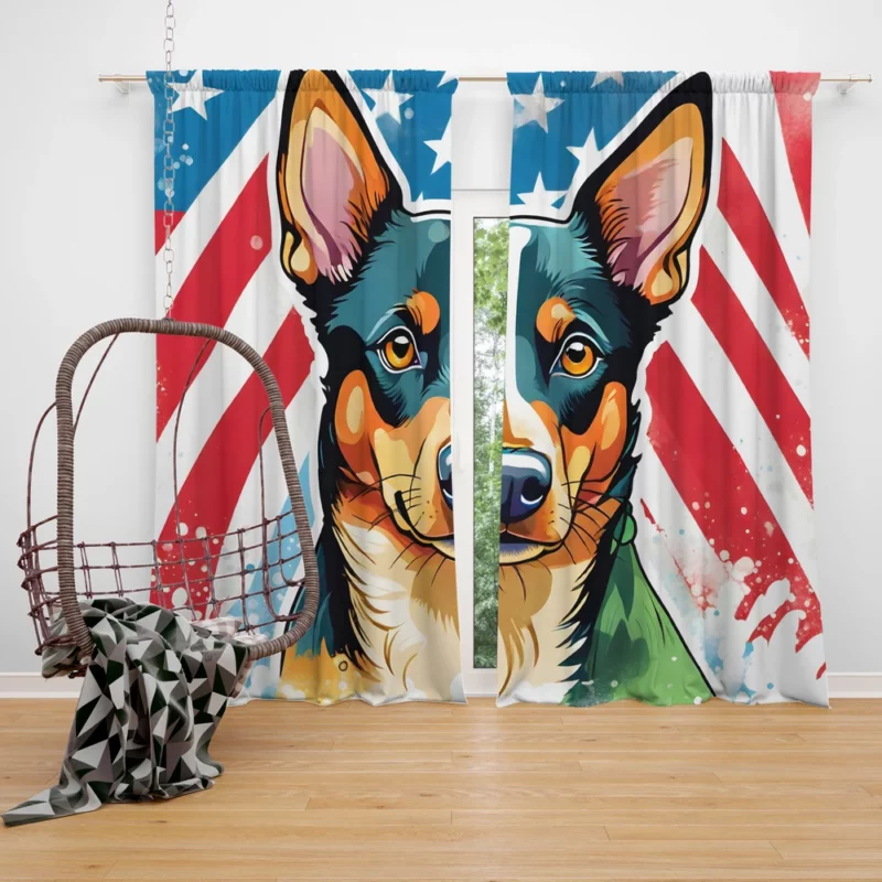 Dog Spirited Worker Australian Kelpie Companion Curtain