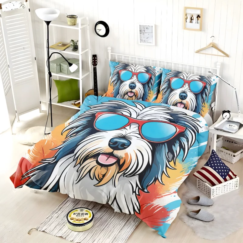 Dog Versatile Companion Bearded Collie Beauty Bedding Set