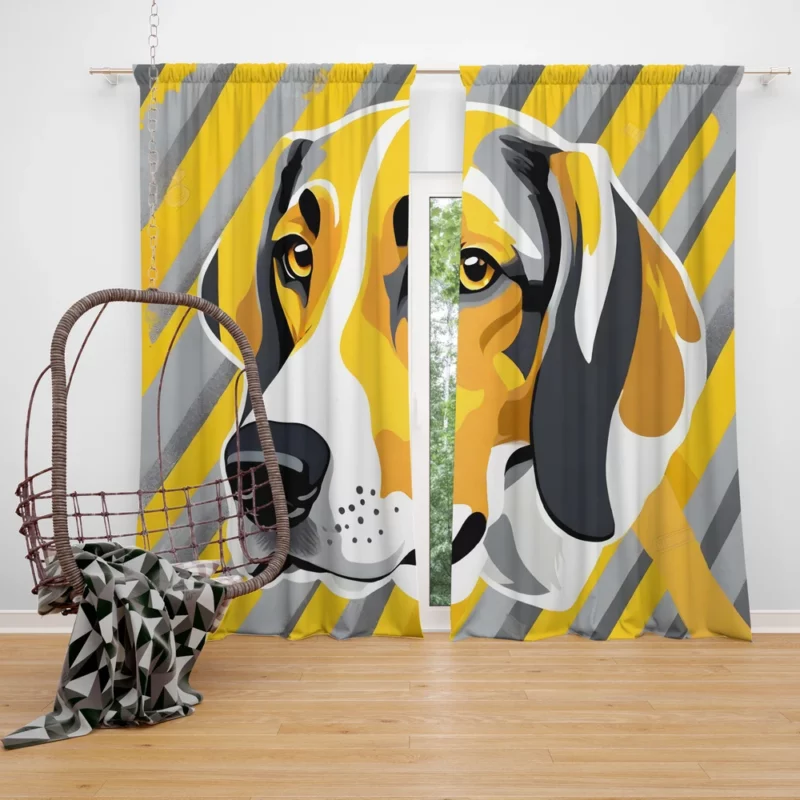 Dog Versatile Hunter American Foxhound Companion Curtain