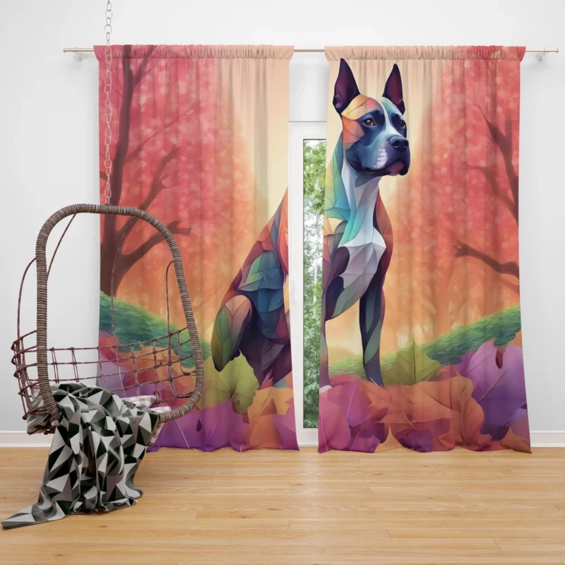 Dog Vigilant Guardian American Staffordshire Terrier Curtain