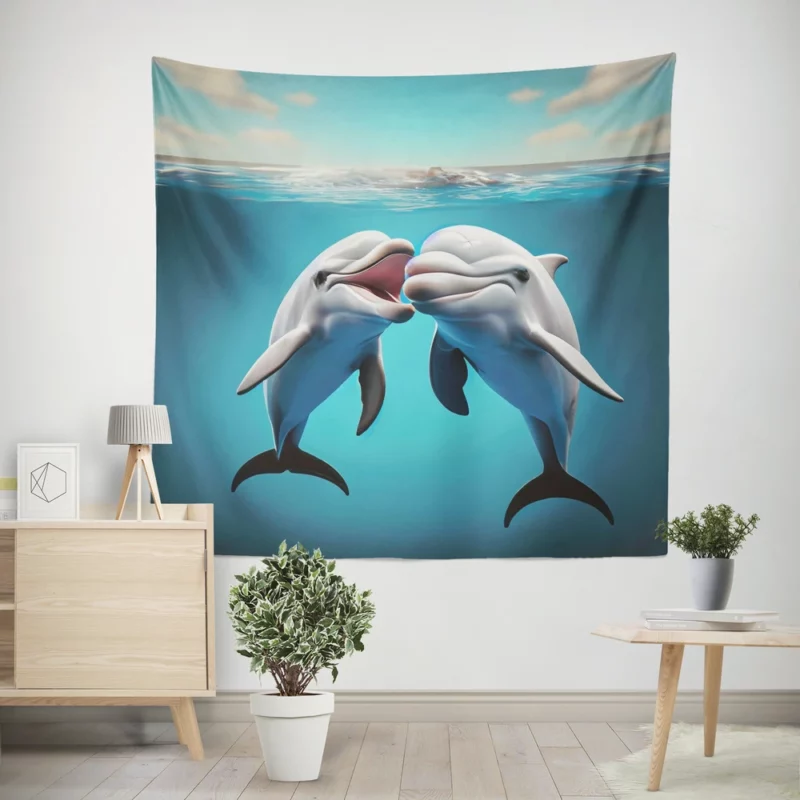 Dolphin Animation Character Wall Tapestry