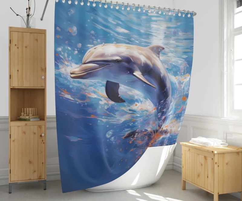 Dolphin World Animal Day Shower Curtain 1