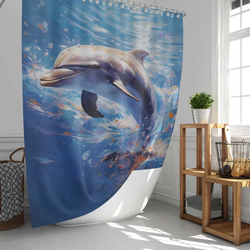 Dolphin World Animal Day Shower Curtain