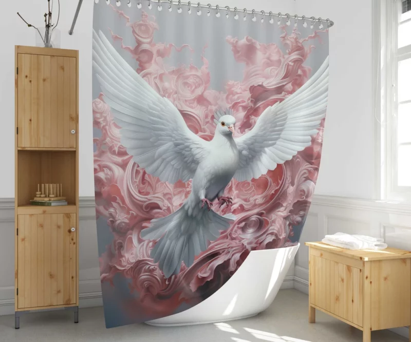 Dove Sky Painting Shower Curtain 1