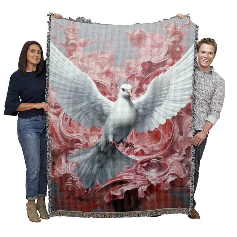 Dove Sky Painting Woven Blanket