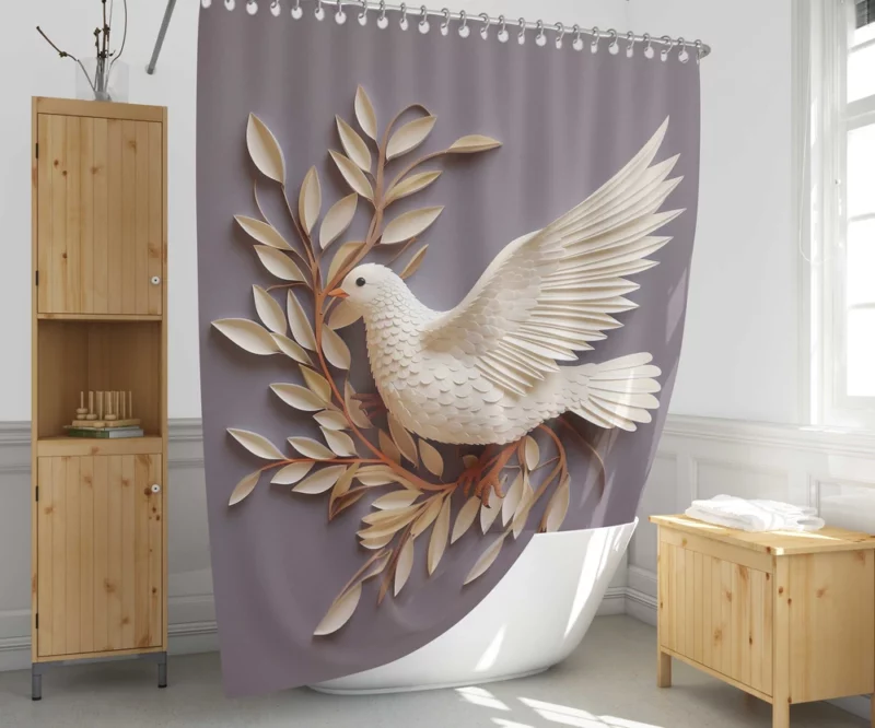 Dove Stone Wall Artwork Shower Curtain 1