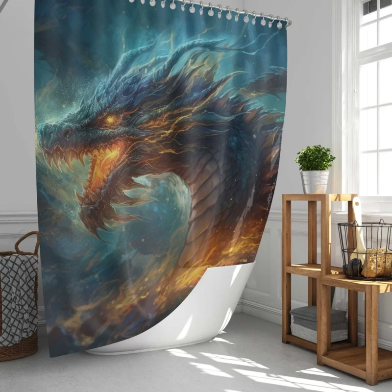 Dragon Spirit Encounter Shower Curtain