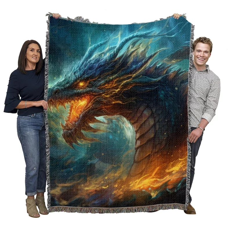 Dragon Spirit Encounter Woven Blanket