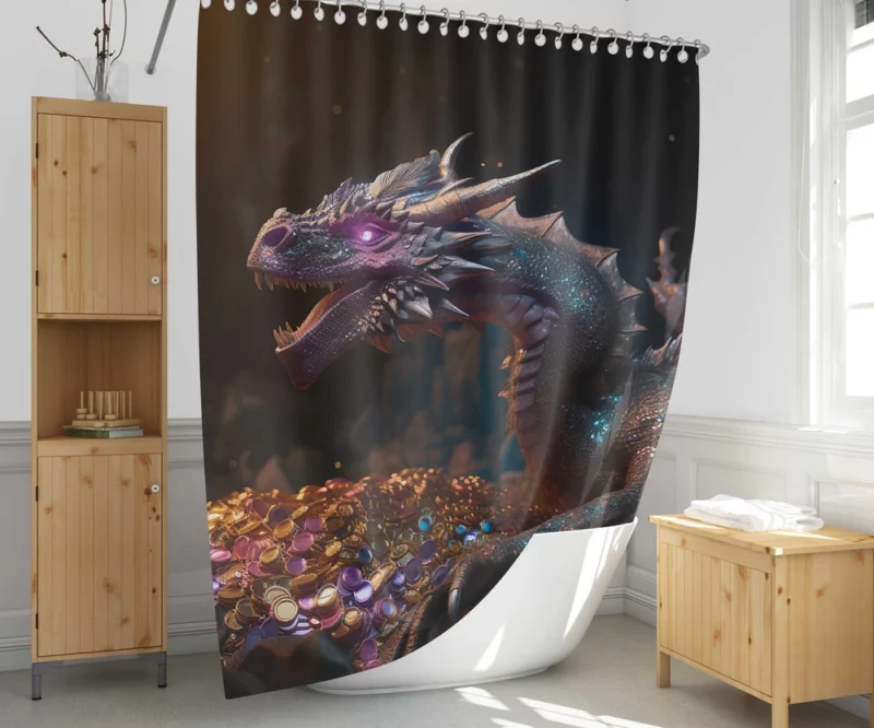 Dragons Fantasy Artwork Shower Curtain 1