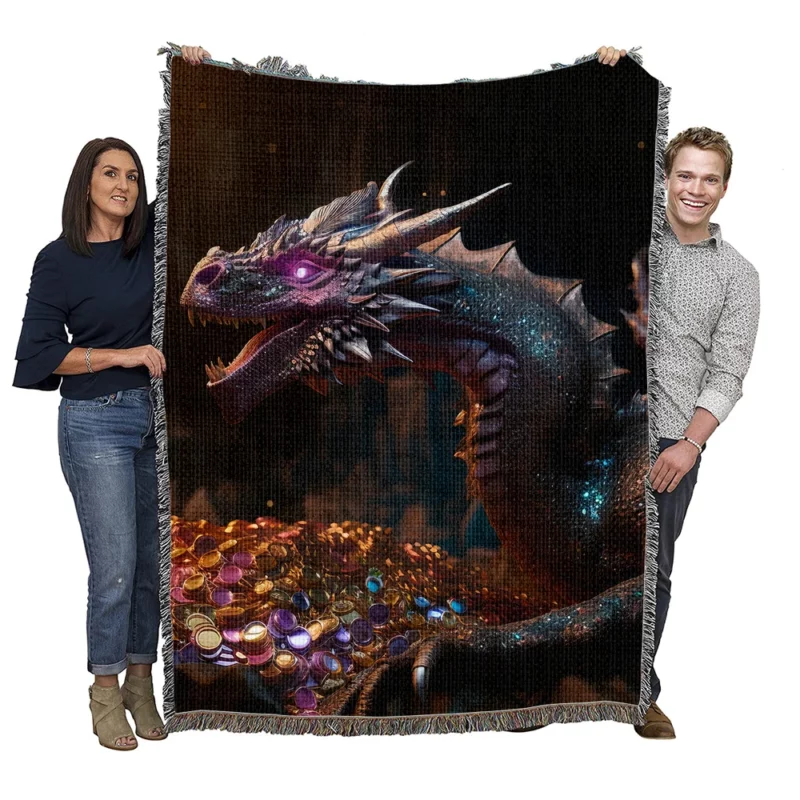 Dragons Fantasy Artwork Woven Blanket